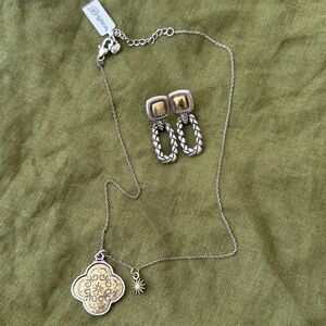 Brighton Silver Chain Necklace and earrings.